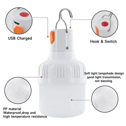 60W/30W USB Rechargeable LED Camping Lantern | Emergency Outdoor Lighting