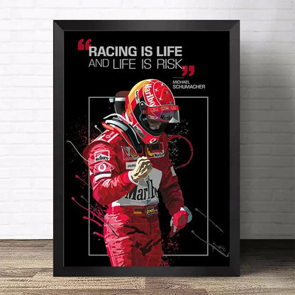 F1 World Champion Racer Ayrton Senna Graffiti Racing Formula 1 Poster Decorative Paintings Canvas Wall Art Pictures Home Decor