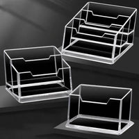 1pc Transparent Desktop Acrylic Shelf Storage Box – Display Stand & Business Card Holder