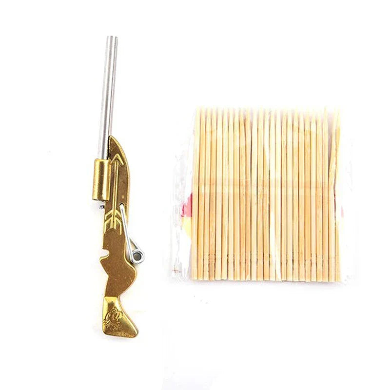 Mini Toothpick Gun | Metal Toy Shooting Game for Stress Relief
