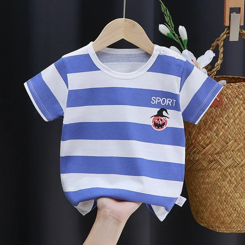 Kids Cartoon Cotton T-Shirt – Soft Summer Tee for Babies and Toddlers, Unisex Casual Top
