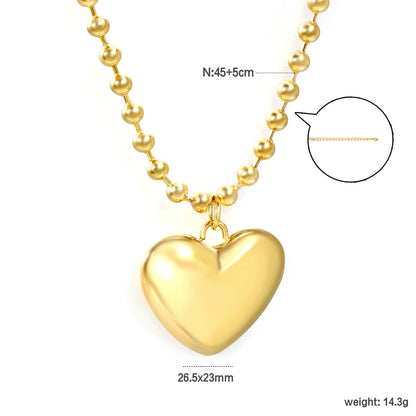 ASONSTEEL Heart Pendant Necklace | Romantic Gold Stainless Steel Choker for Women