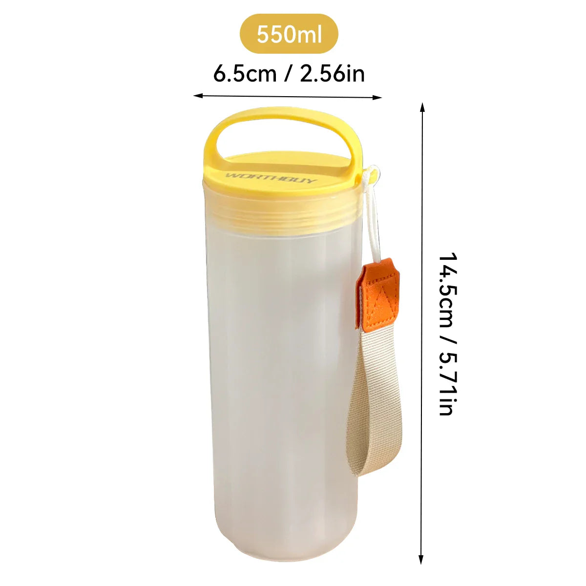 WORTHBUY Portable Plastic Water Bottle | Leak-proof Heat-resistant Tumbler for Travel and Sport