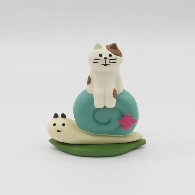 Artisanat de décoration en résine de chat, petite grenouille scène de pluie pour la décoration de bureau, ornements artisanaux, collection de jouets, cadeaux en gros Nouveauté 2024