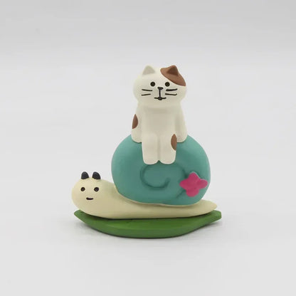 Artisanat de décoration en résine de chat, petite grenouille scène de pluie pour la décoration de bureau, ornements artisanaux, collection de jouets, cadeaux en gros Nouveauté 2024