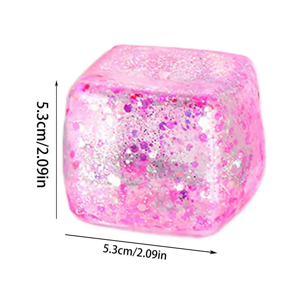 Maltose Cube Stress Squeeze Toy | Slow Rebound Polar Light Colorful TPR Block
