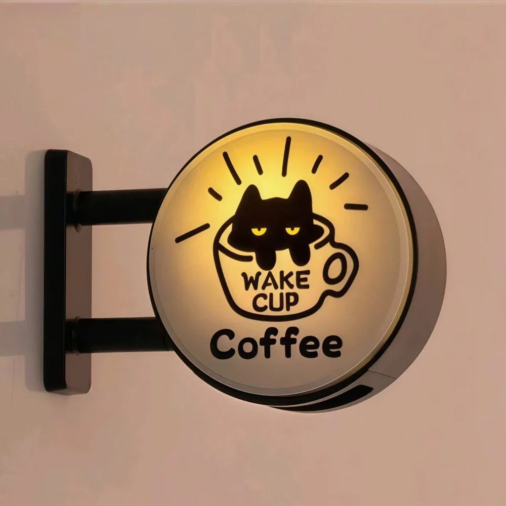 Imán de nevera Retro Coffee Corner Imán de nevera luminoso Imán magnético para el hogar en miniatura Tablero perforado de cafetería Decoración brillante