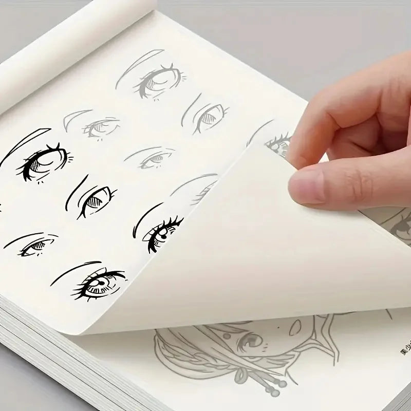 Livre de dessins de personnages d'anime au trait pour débutants - 48 pages de croquis simples tracés à la main pour le décalque et la pratique de la peinture