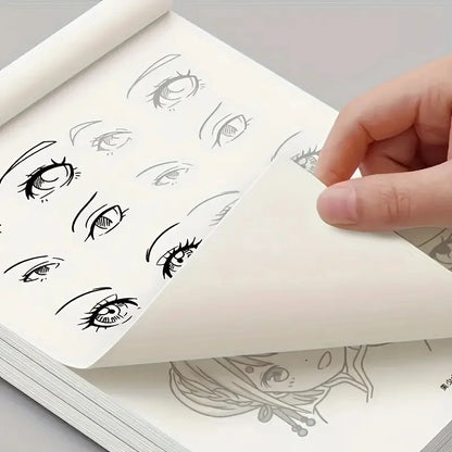 Livre de dessins de personnages d'anime au trait pour débutants - 48 pages de croquis simples tracés à la main pour le décalque et la pratique de la peinture