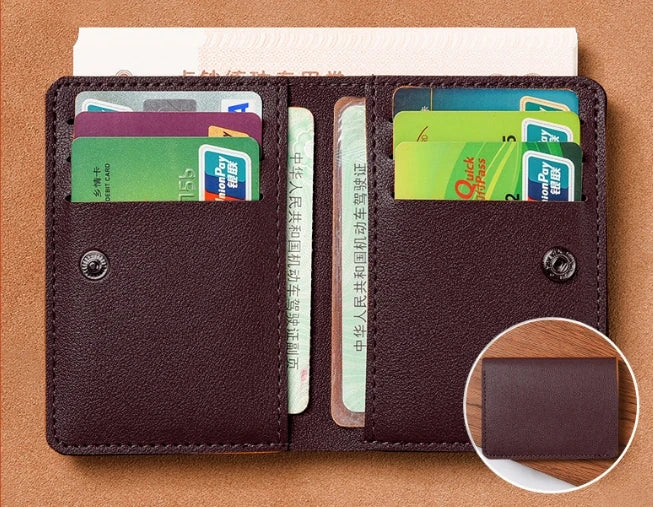 Classic PU Leather Slim Wallet | Unisex Card Holder and Coin Purse