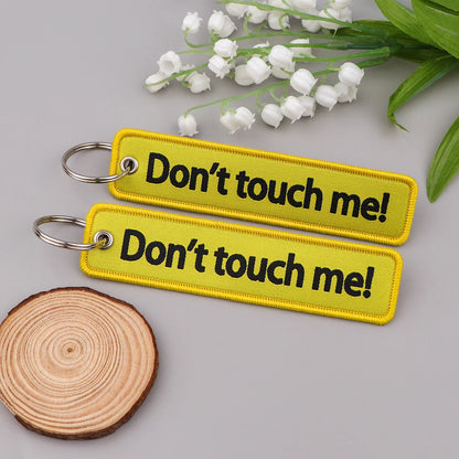 Warning Quotes Embroidery Key Fob | Motorcycle Car Keychain Gift