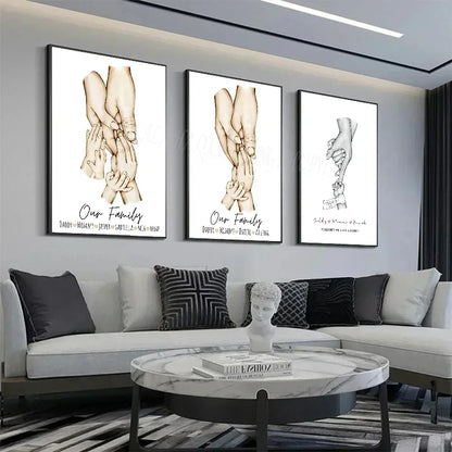 Family Art Project_custom Family Names Canvas Art - Minimalist Wall Decor For Home & Gifts Poster