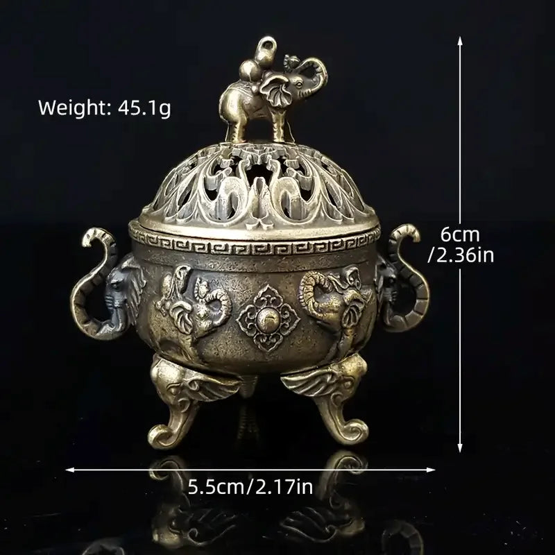 Elephant Triple-Legged Incense Burner | Metal Aromatherapy Decor