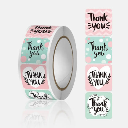 100-500 Flower Thank You Stickers for Small Business Packaging | Handmade Love Labels