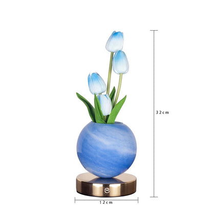 Tulip LED Night Light USB Rechargeable Desk Table Lamp for Bedroom & Holiday Decor