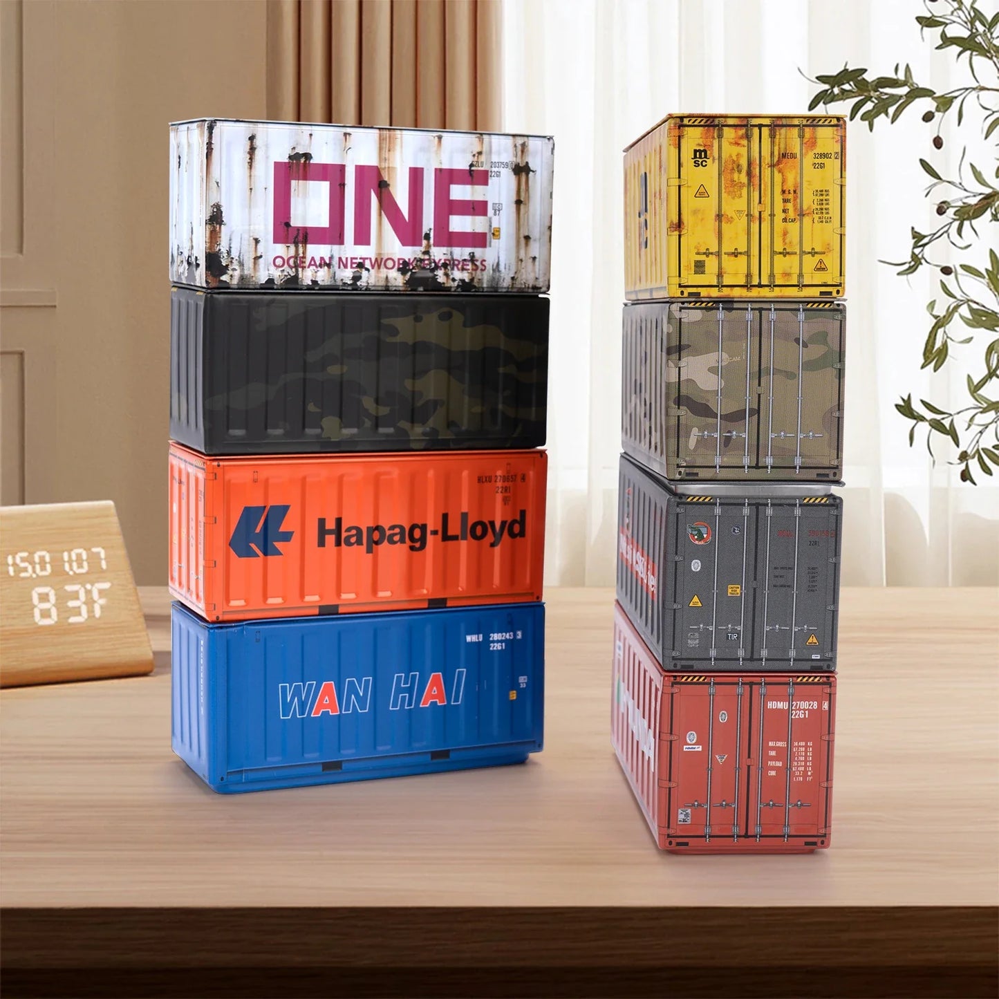 Lot de 4 mini boîtes de rangement en fer de style industriel rétro, décoration créative, objet de collection, mini conteneur de bureau, cadeaux miniatures