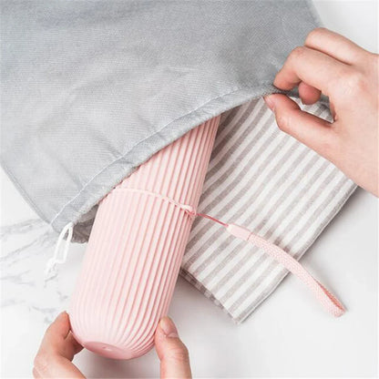Portable Toothbrush Cup and Toothpaste Holder | Travel Toiletries Storage Case