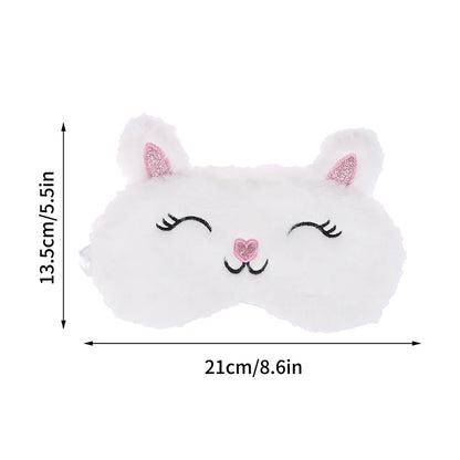 Plush Cute Grey Cat Sleep Mask | Light Blocking Eye Shade for Travel and Home