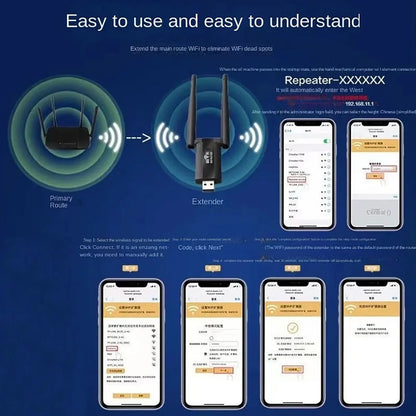 300Mbps WiFi Extender 2.4G USB Signal Booster Long Range Repeater