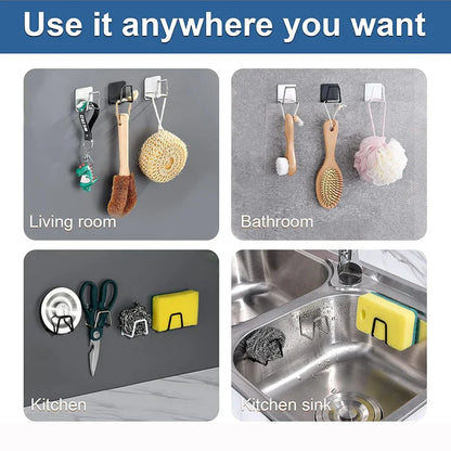 Kitchen Sponge Holder 2-Pack | Wall-Mounted Stainless Steel Dishcloth Rack