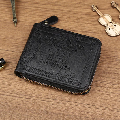 CEXIKA PU Leather Men's Wallet | Zipper Clutch Money Clip Card Holder