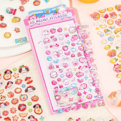 Mr.Paper 3D Relief Bead Stickers | Sweet Candy Party Series Kawaii Decor
