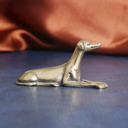 Durable Brass Miniature Dog Statue Greyhound Figurine Collectible Featherless Holiday Gift Desk Ornament Metal Home Decor