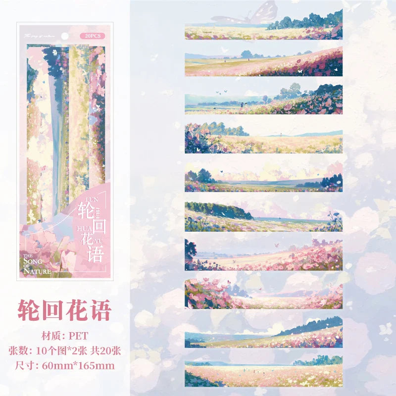 Natural Scenery Sticker Pack | 20pcs Landscape Stickers for Junk Journal DIY