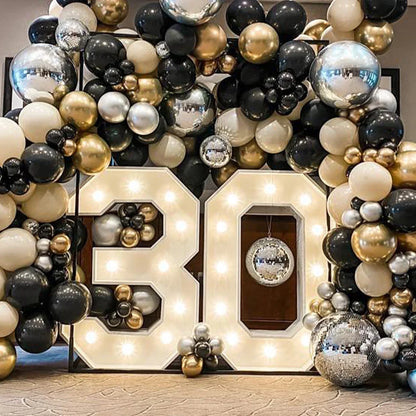 91.5cm Grande Lettre Lumineuse LED Chiffre d'Anniversaire 1er Anniversaire Mariage Baby Shower Décoration 30 40 50 Chiffre d'Anniversaire Cadre