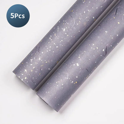 Floral Wrapping Paper Set | 5 Sheets with Gold and Silver Sparkles