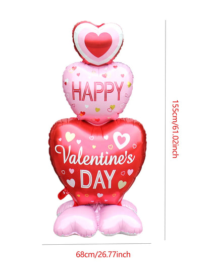 Love Heart Bear Balloon with Stand | Valentine's Day Decor