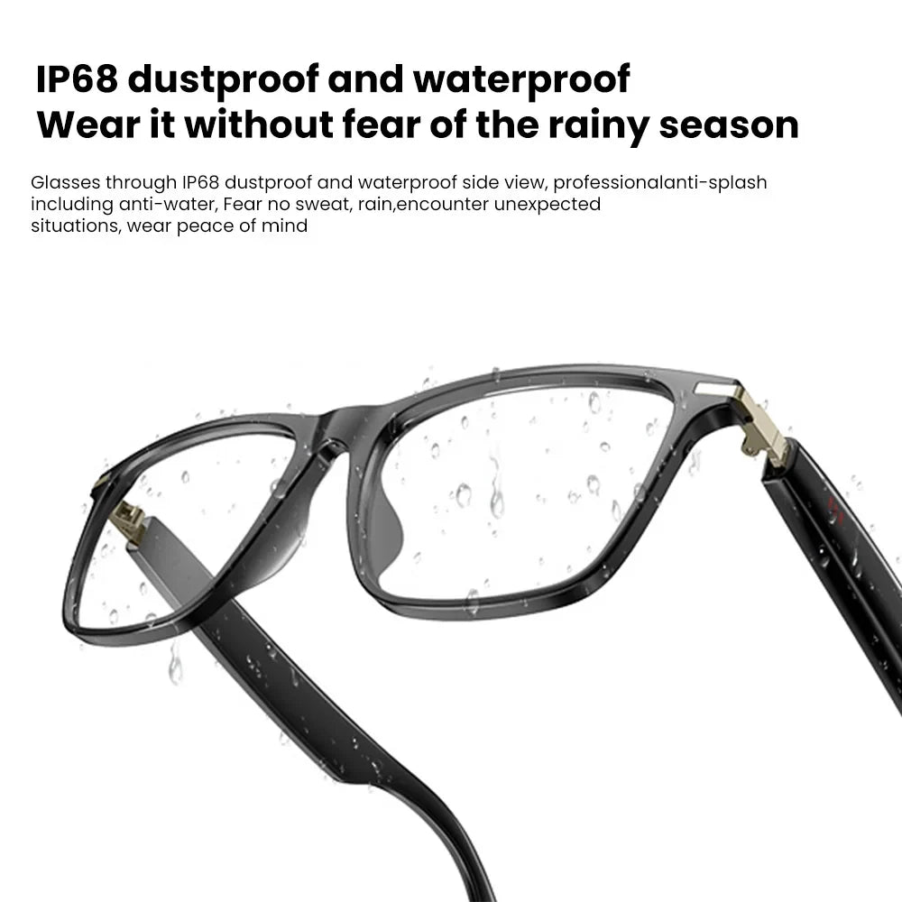 Bluetooth Smart Glasses Polarized Sunglasses Blue Light Filter Waterproof for Men
