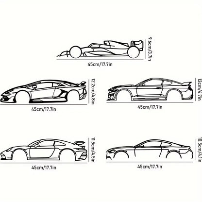 Ligne métallique décorative « Hot Border », spécialement conçue pour les passionnés d'automobile souhaitant créer des présentoirs muraux.