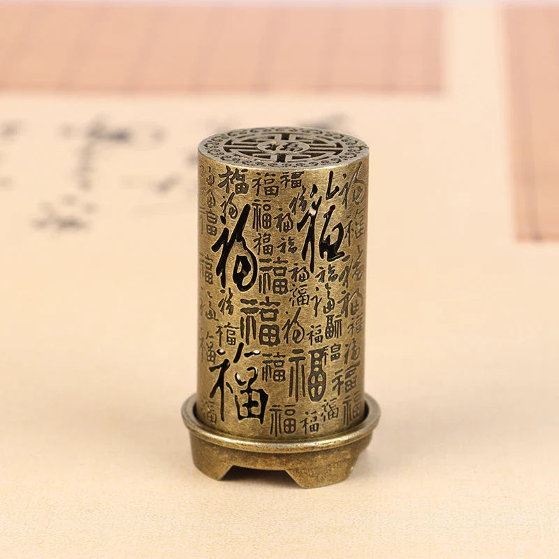 Square Vertical Incense Burner | Small Xiangyun Alloy Holder for Indoor Aromatherapy