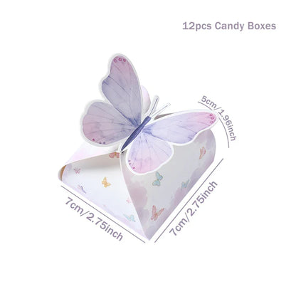 12pcs Butterfly Candy Boxes Gifts Packing Paper Boxes Birthday Party Decorations Girls Wedding Baby Shower Favors For Guest