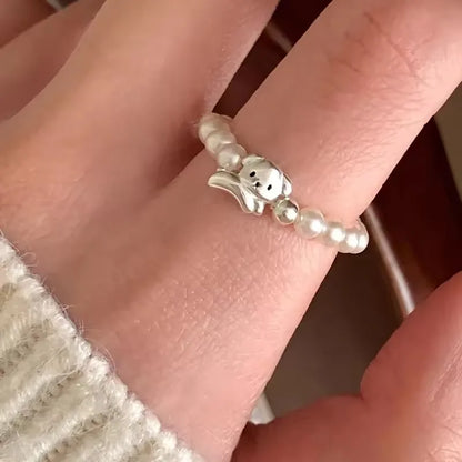 PANJBJ Real 925 Sterling Silver Retro Round Ring | Vintage Fine Jewelry for Women