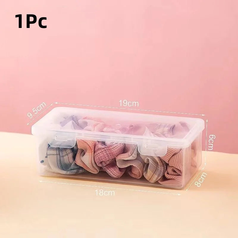 1 unidad de caja de almacenamiento apilable transparente para accesorios de cabello con tapa a presión - Organizador de plástico a prueba de polvo y agua para joyería