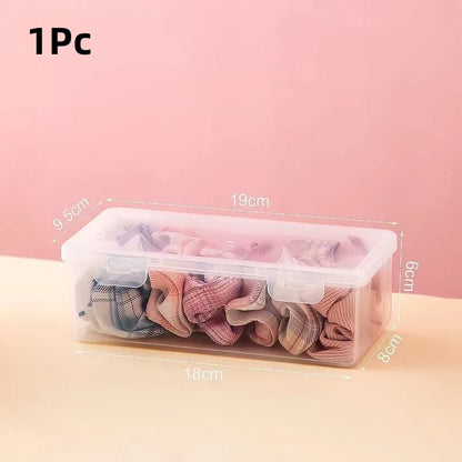 1 unidad de caja de almacenamiento apilable transparente para accesorios de cabello con tapa a presión - Organizador de plástico a prueba de polvo y agua para joyería