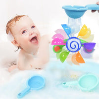 Rainbow Windmill Toddlers Bathing Sucker Water Spray Toy | Colorful Waterwheel Baby Bath Toy Set