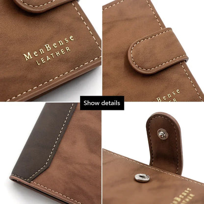 Compact RFID Wallet for Men | Slim PU Leather Card Holder