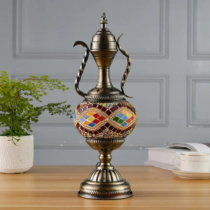 Turkish Mosaic Table Lamp Handcrafted Glass Vintage Mediterranean Romantic Bedside Light