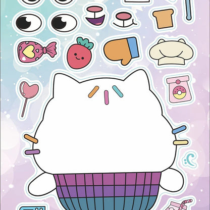 Gabby's Dollhouse Make A Face Puzzle Stickers | 6 Sheets DIY Cartoon Sticker Set