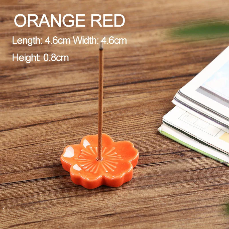 Ceramic Cherry Blossom Incense Holder | Aromatherapy Burner for Home & Office