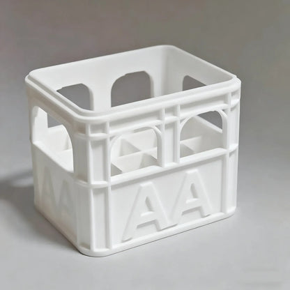 3D Printed Beer Crate Style Stackable Battery Storage Box | AA AAA 18650 21700 9V Organizer