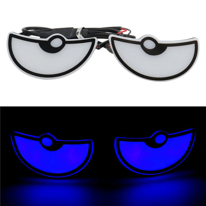 2PCS Car LED Demon Eye Light Semicircle Eagle Eye Motorcycle Tail Decorative Lights Dynamic Strobe Turn Signal Light Universal