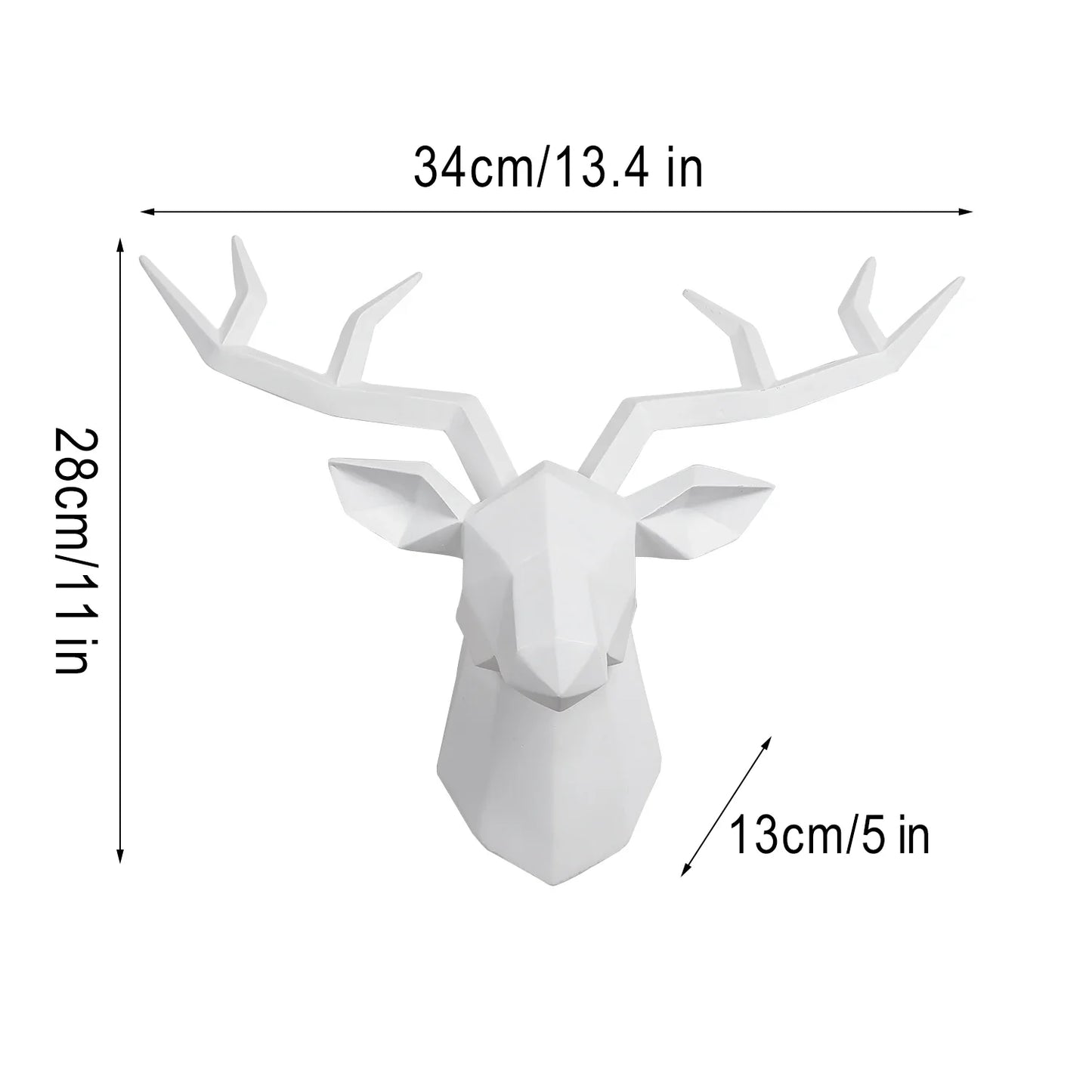 Escultura de cabeza de ciervo, estatua de animal, figuritas, adorno de pared, alce creativo, arte, cornamentas, estatuilla para decoración de oficina, montaje en pared