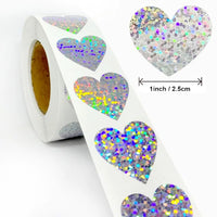 Heart Stickers and Star Stickers Roll | 100-500pcs Thank You Labels for Small Packaging