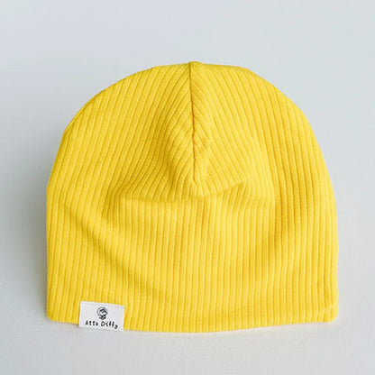 Soft Knit Baby Beanie | Breathable Cotton Candy Color Hat for Toddlers