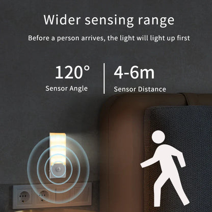 Rechargeable Motion Sensor LED Night Light | Portable Night Lamp for Bedroom Kitchen Cabinet Stairs Hallway