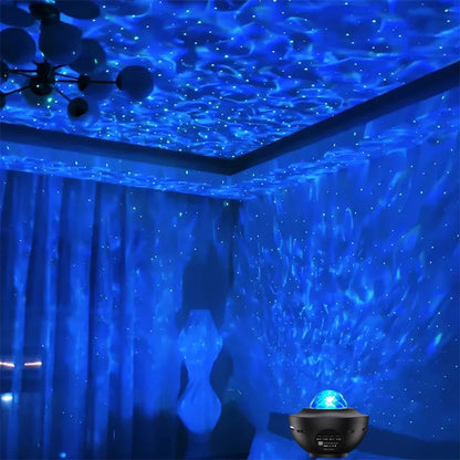 Galaxy Projector Starry Sky Night Light with Ocean Wave Music Remote USB for Kids